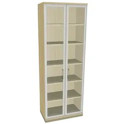 fm Büromöbel Aktenschrank »Oldenburg« 6 OH klare Acrylglastüren königsahorn, 80x222.1x44.2 cm