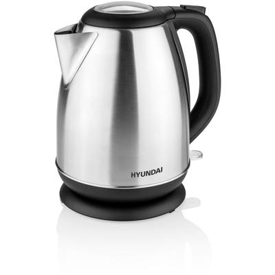 HYUNDAI Wasserkocher "VK302", silber (edelstahlfarben), B:20cm H:22,5cm T:18cm, Wasserkocher, Edelstahl, Doppelsicherheitssystem, transparenter Deckel
