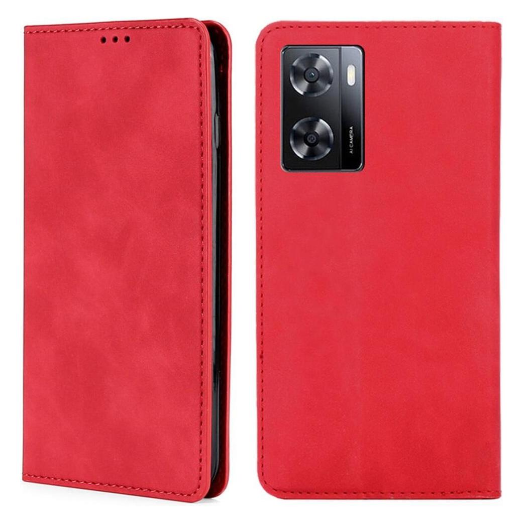 Cover-Discount OPPO A57s - Stand Flip Case Hülle rot (Oppo A57s) (660104313E)