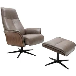 RELAXSESSEL FERREIRA Anthrazit Lederfaserstoff Relaxfunktion
