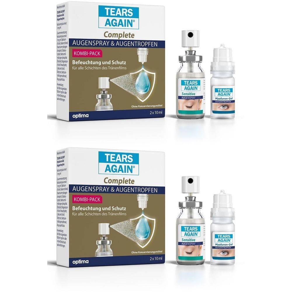 Tears Again Complete Augenspray & Augentropfen 2x 2x2x10 ml Kombipackung