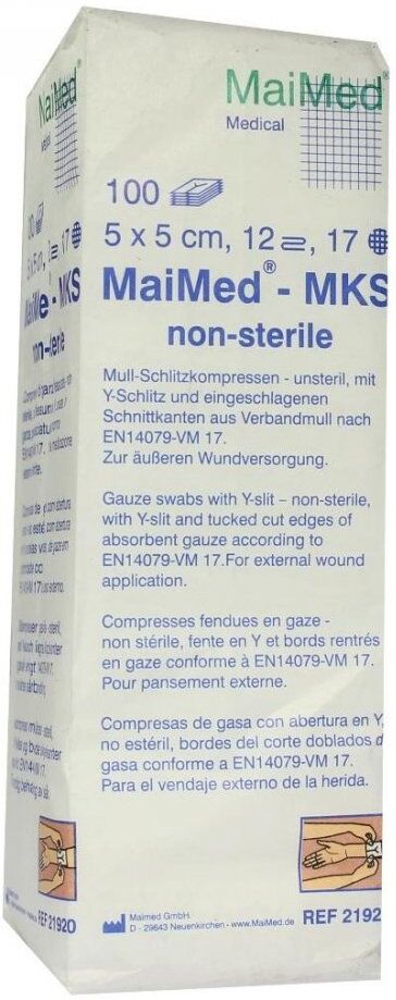Schlitzkompressen 5x5cm 12fach unsteril 100stk