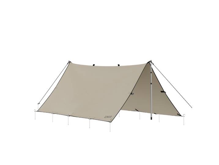Zeltplane Tarp 300 x 300 cm wasserdicht beige