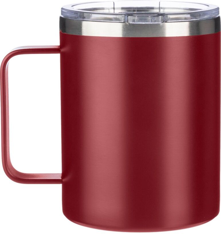 Mug double paroi incassable en acier inoxydable personnalisé - Renate bordeaux