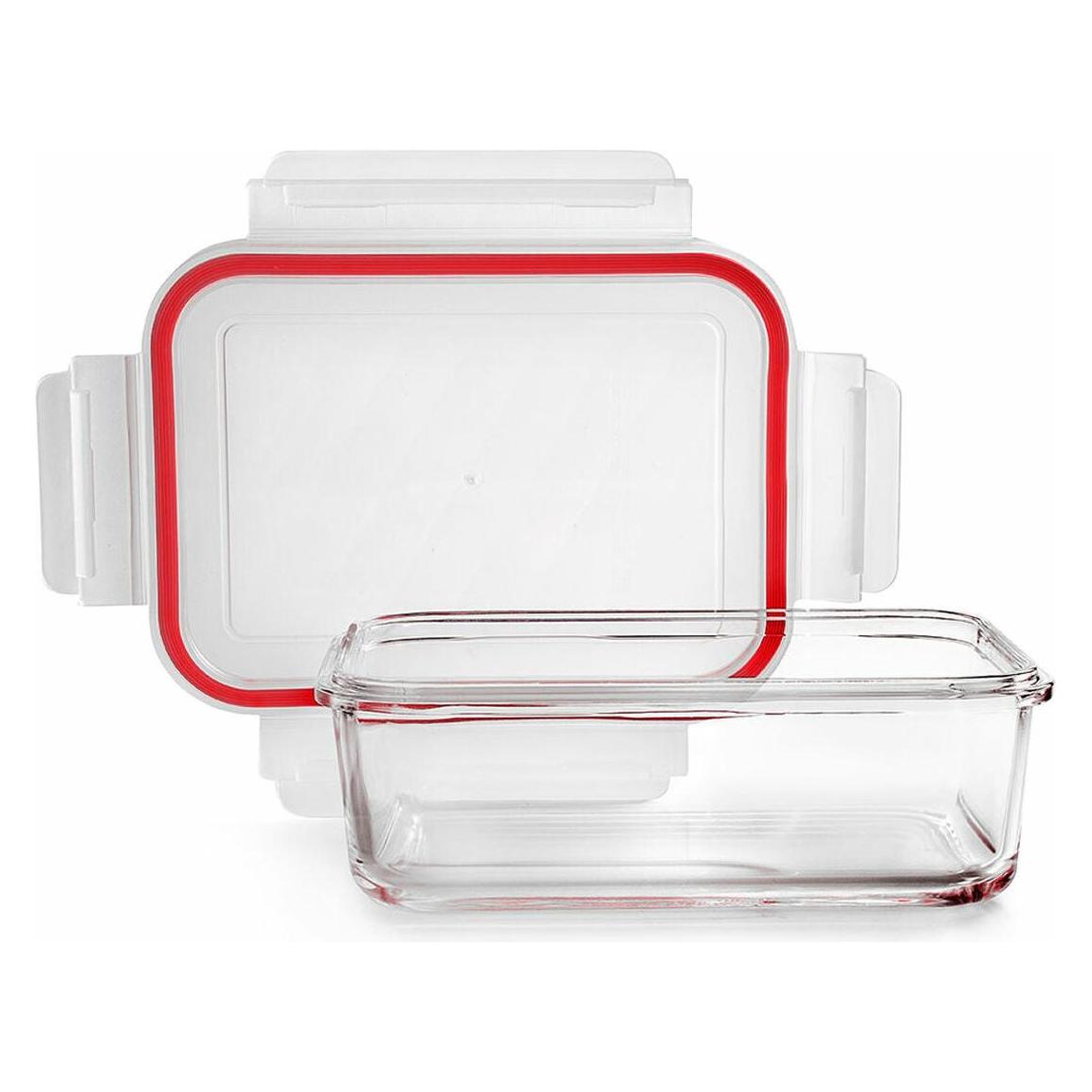 Ibili Rechteckiges Glasbehälter Borosilicato 400 ml Ideal zur Aufbewahrung von Lebensmitteln (754704)
