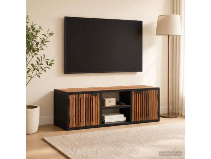 YUTAASU Handgefertigter TV-Schrank 105 x 30 x 35 cm Massivholz Mango Massives Mangoholz, handgefertigt, moderne Optik, natürliche Farbvariationen, Montage erforderlich