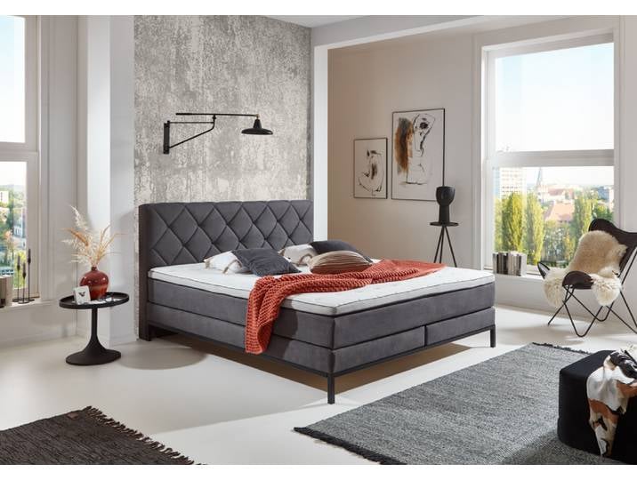 Sun Garden BX 2180 Rockaway Boxspringbett Massivholz/Stoff mit