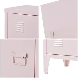 En.Casa, Nachttisch, Nachtschrank Inari 2er Set Türgriff rechts und links Rosa (40 x 30 x 57 cm)