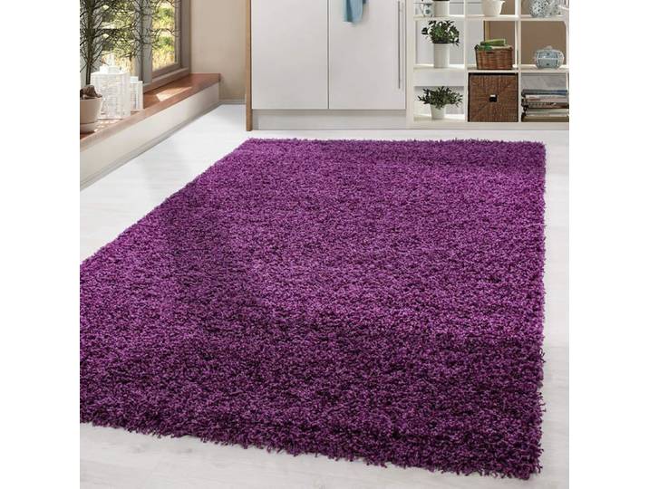 Home by Home Tapis Shaggy 140x200 cm Doux et épais 100 % polypropylène Violet