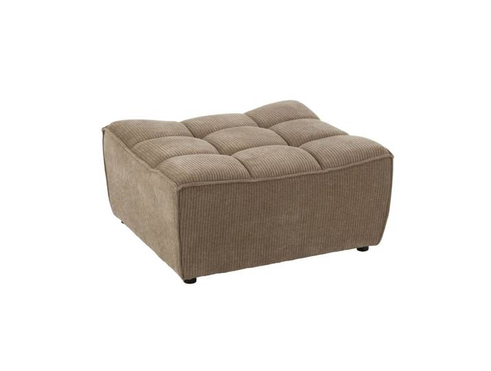 Pouf rectangulaire lounge en velours côtelé taupe