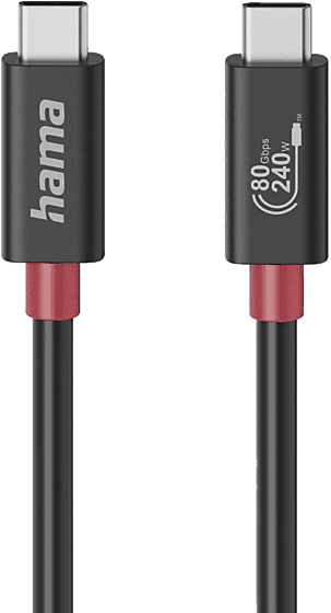 Cable USB-C - Hama 00200799, E-Marker, a USB-C, 1m, 240 W, Negro