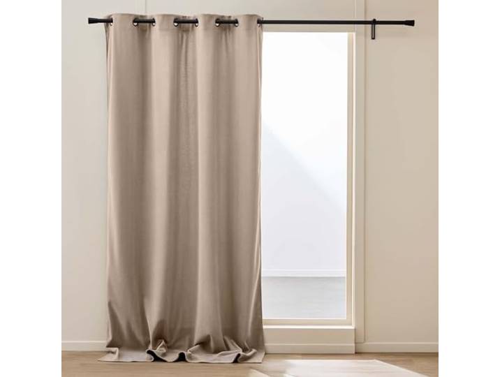 Douceur d'Intérieur\, Rideau à Oeillets (140 x 260 cm) Madison Noisette\, Isolant\, Velours Cotelé et Polaire