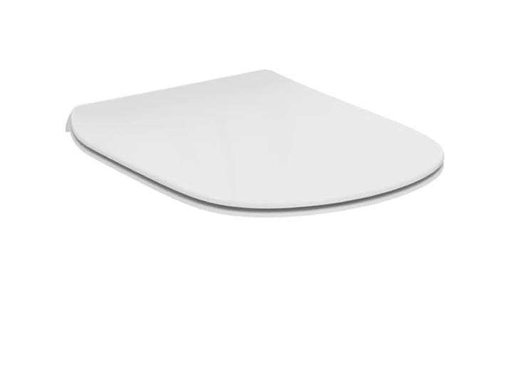 Ideal Standard Tesi abattant WC forme fine en D – Blanc (Alpin) Abattant WC amovible avec charnières robustes en acier inoxydable\, T352801