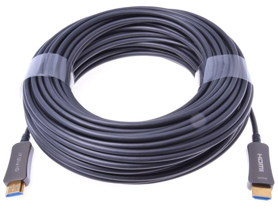 PremiumCord HDMI vezeloptische kabel High Speed + Ethernet, 4K@60Hz, zwart, 15 meter