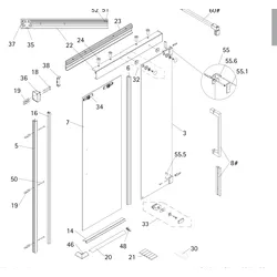 HSK Ersatzteile Oberprofil innen, rechts, E88257-2-R E88257-2-R