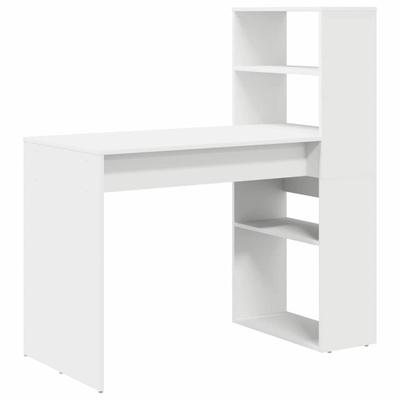 vidaXL Schreibtisch mit Regal Weiß 113 x 54 x 120 cm Holzwerkstoff