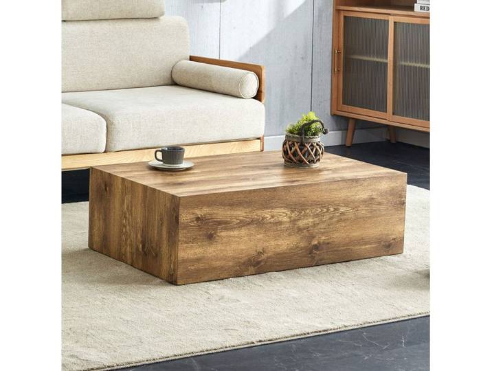 Modenuit Table basse rectangulaire 90 x 50 x 30 cm en MDF décor bois sans montage