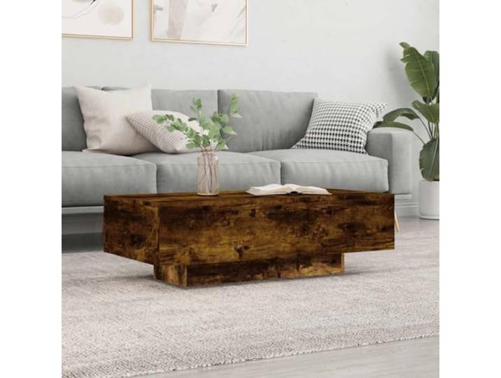 HEFZGDB Couchtisch Räuchereiche 100x49,5x31 cm Holzwerkstoff mit großzügiger Tischplatte für Wohnzimmer, modernes Design, langlebiges Material, Stabiler Beistelltisch, Elegante