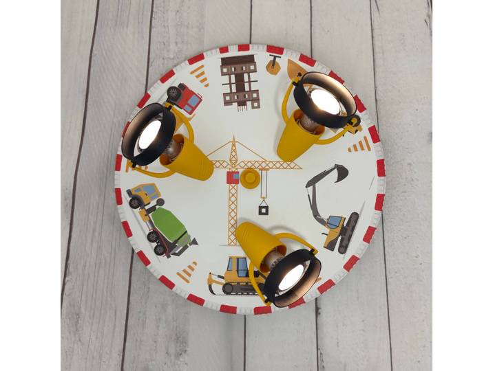Niermann Standby Deckenstrahler Baustelle, dreiflammig dimmbar, Multicolour, für Kinderzimmer, Kunststoff, Deckenlampe