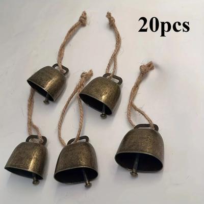 Uplift Treasures Rustic Cow And Sheep Jingle Bells Set bronze 20pcs 35mm