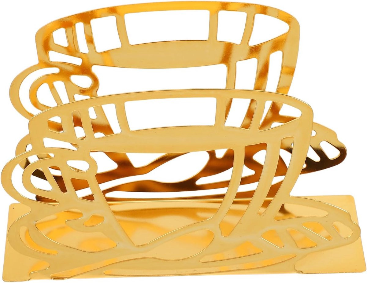 Servettenhouder Staand Goud - Keuken Dispenser - Tafel Decoratie - 13.5 cm