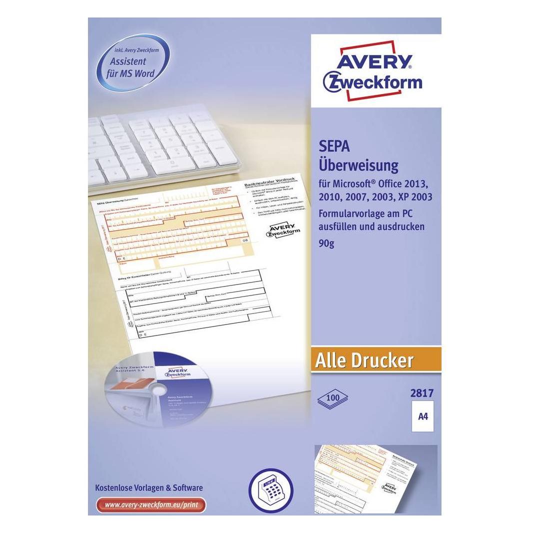 Avery Sepa-Überweisung (100x) (2817)