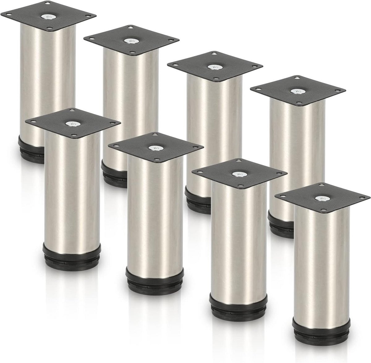8x Verstelbare RVS Meubelpoten 20 cm - Sterke Kastpoten voor Tafel, Keuken en Kast (250kg Draagvermogen)