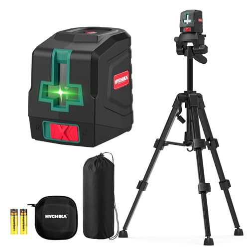 HYCHIKA Kruislijnlaser met Statief, Groene Laserwaterpas, Zelfnivellerend