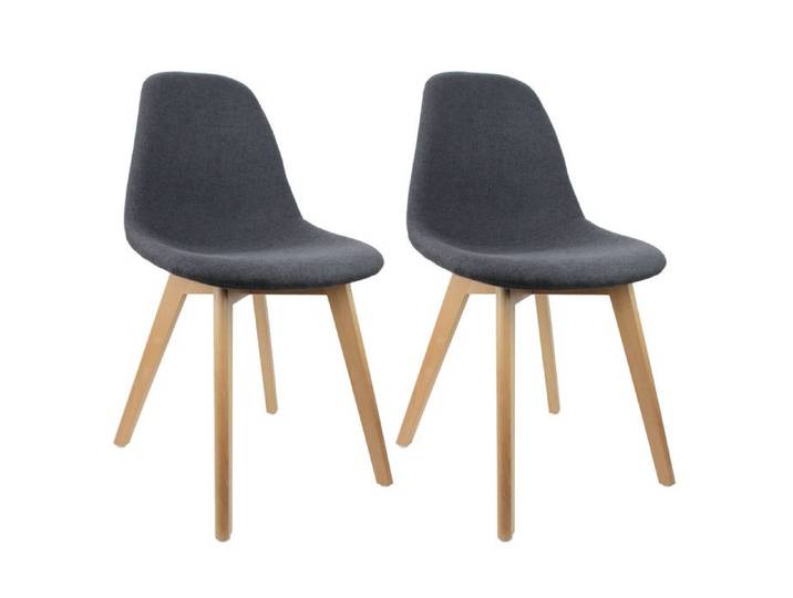 MEDYNA - Lot de 2 Chaises Scandinaves Noires