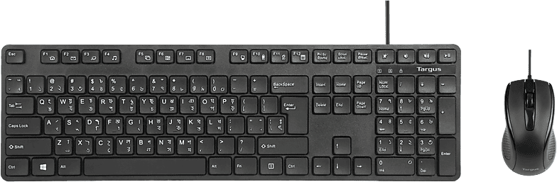 Pack Teclado + Ratón - Targus AKM622ES, Cable, Plug&Play,; 108 teclas, Negro
