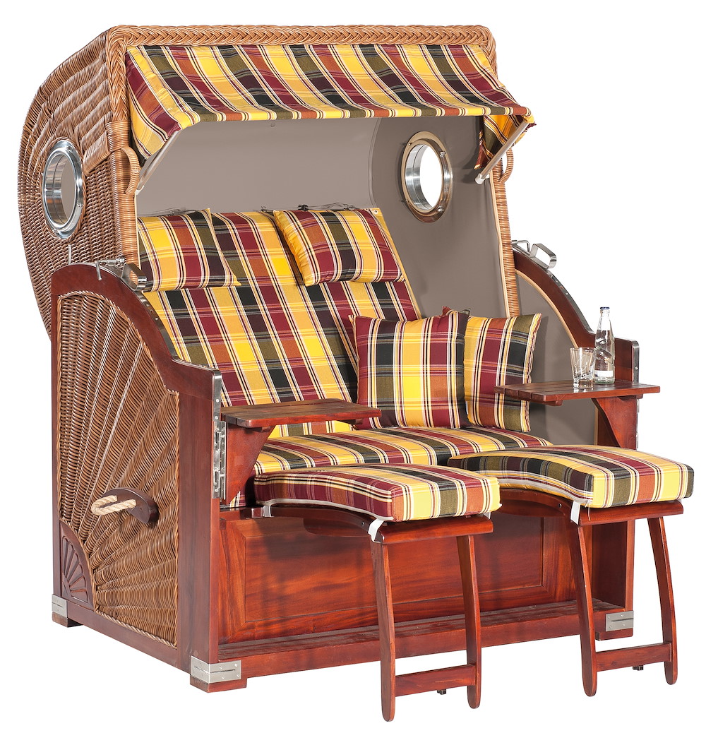 MUESING Strandkorb Rustikal 500 Plus- Comf.,Bullaug.,natur,Stoff1216 16884465