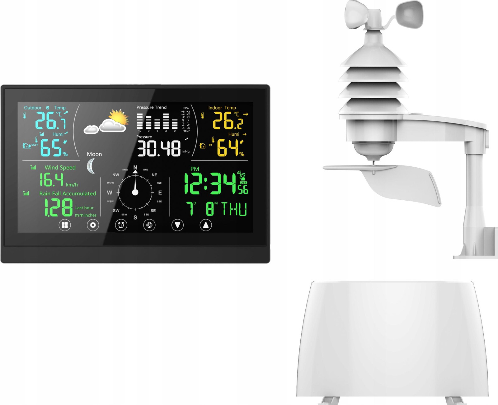 Winner Group 7911 Černá Anemometer, Barometer, Thermometer en Vochtigheidsmeter