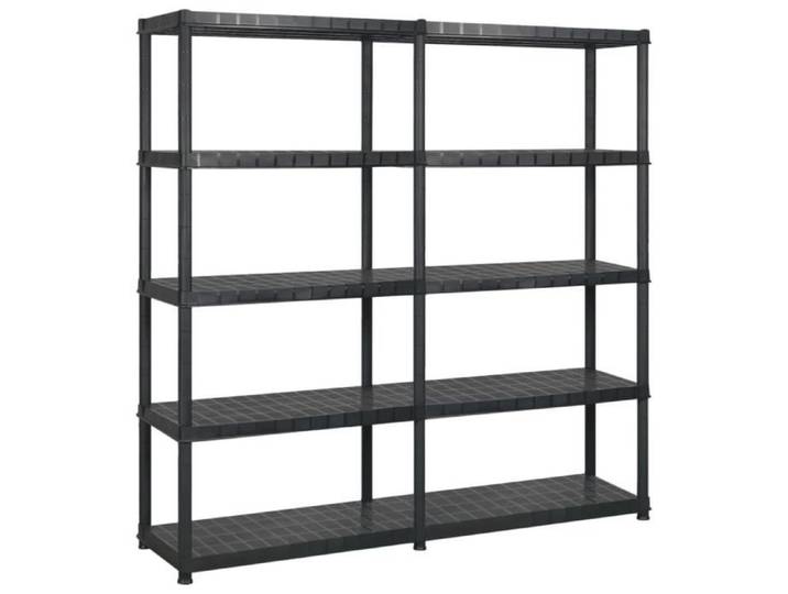 Étagère de rangement - VIDAXL - 5 niveaux - Noir - 170x40x185 cm - Plastique