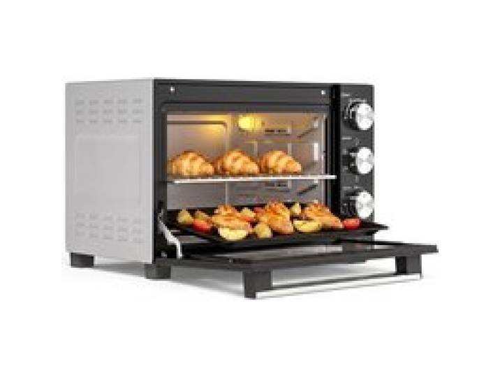Mini-four électrique 36 L 1500 W chaleur tournante et rôtissoire intérieur zingué porte double vitrage pour repas familiaux