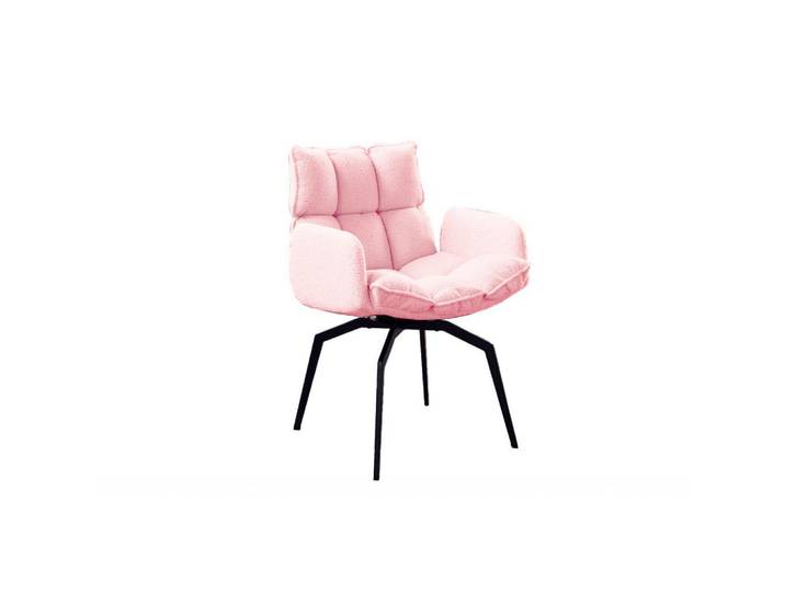 Kawola Esszimmerstuhl Baro Pink Webstoff Drehbar (360°) (1er-Set), Rosa, Textil, 59x86x65 cm, Esszimmer, Stuhl, Armlehnstühle
