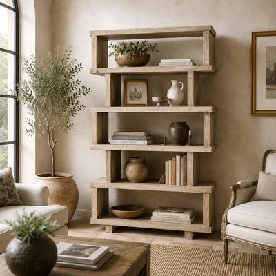 Casual Elements Lorraine Rustic Grey Wash Mahogany Bookcase
