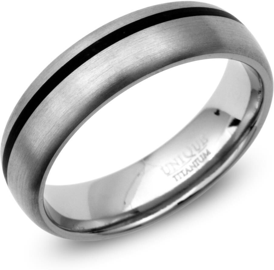 Unique Matter Titanring mit Lackeinlage 6mm schwarz