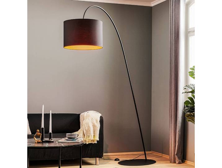 Bogenlampe Alice Nowodvorski Lighting, schwarz, für Wohn- / Esszimmer, Kunststoff, Modern, Stehlampe