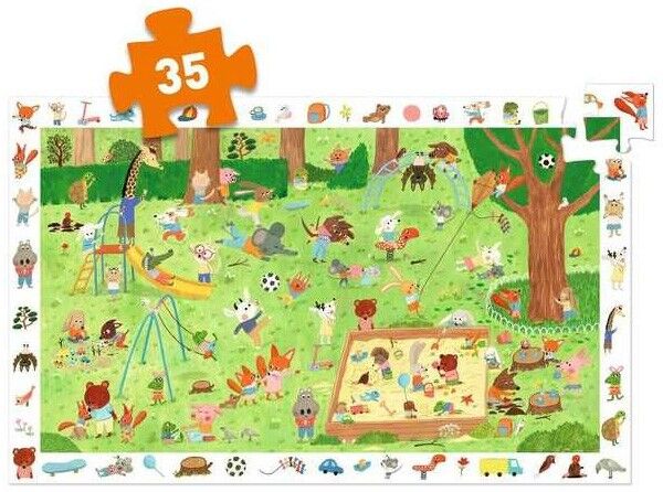 Puzzle d'Observation Le square des petits amis 35 pcs - Djeco