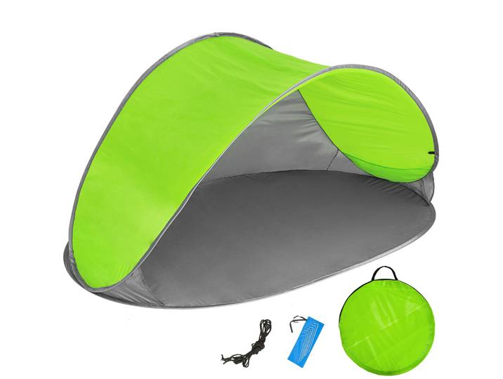 Pop-Up Strandmuschel Jasmin - grau/grün
