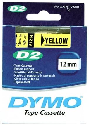 Dymo 61214 fita de etiquetas amarelas 12mm (S0721120)