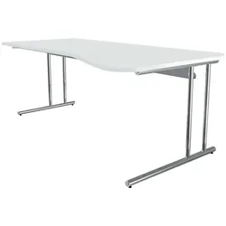 Kerkmann Freiform-Schreibtisch »Artiline Transparent« 195 cm höhenverstellbar weiß, 195x82x80 cm