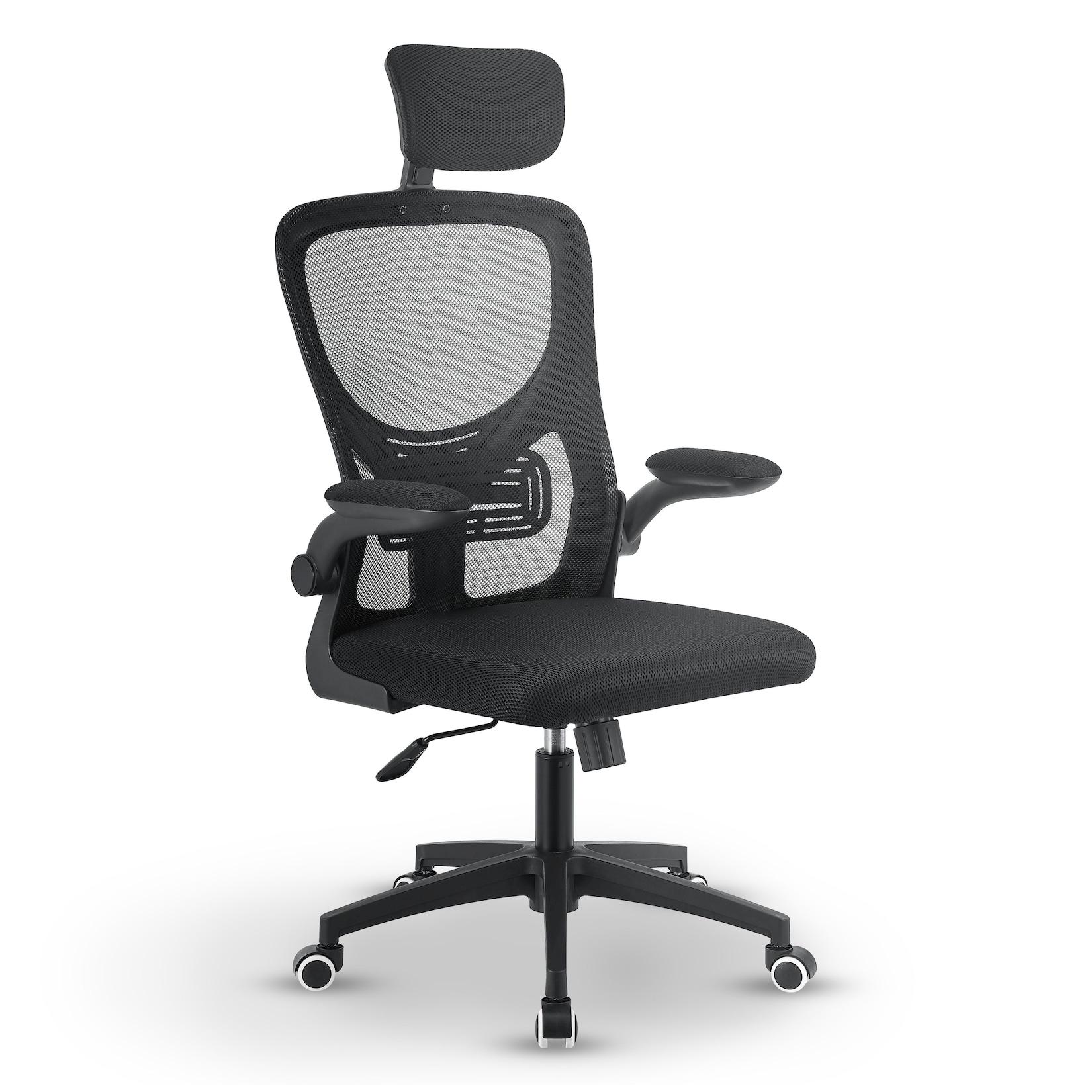 Juskys Bürostuhl Baltimore mit Rollen & Armlehne - Schreibtischstuhl ergonomisch - Stuhl - Schwarz
