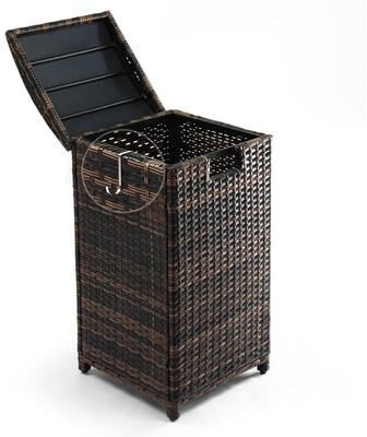 no Outdoor Wicker Trash Bin