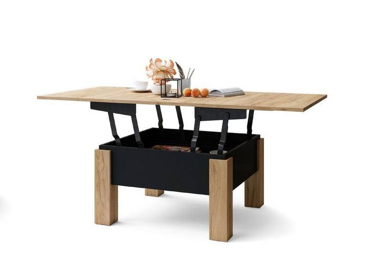 designimpex Couchtisch Design Oslo Tisch höhenverstellbar aufklappbar Esstisch
