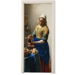 TÜRAUFKLEBER Das Milchmädchen - Johannes Vermeer Fototapete selbstklebend 80x205 cm - Türtapete