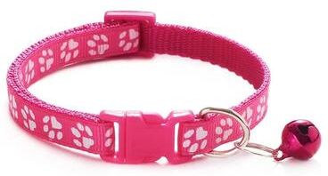 Uplift Essentials Vibrant Patterned Safety Bell Pet Collar rose Red