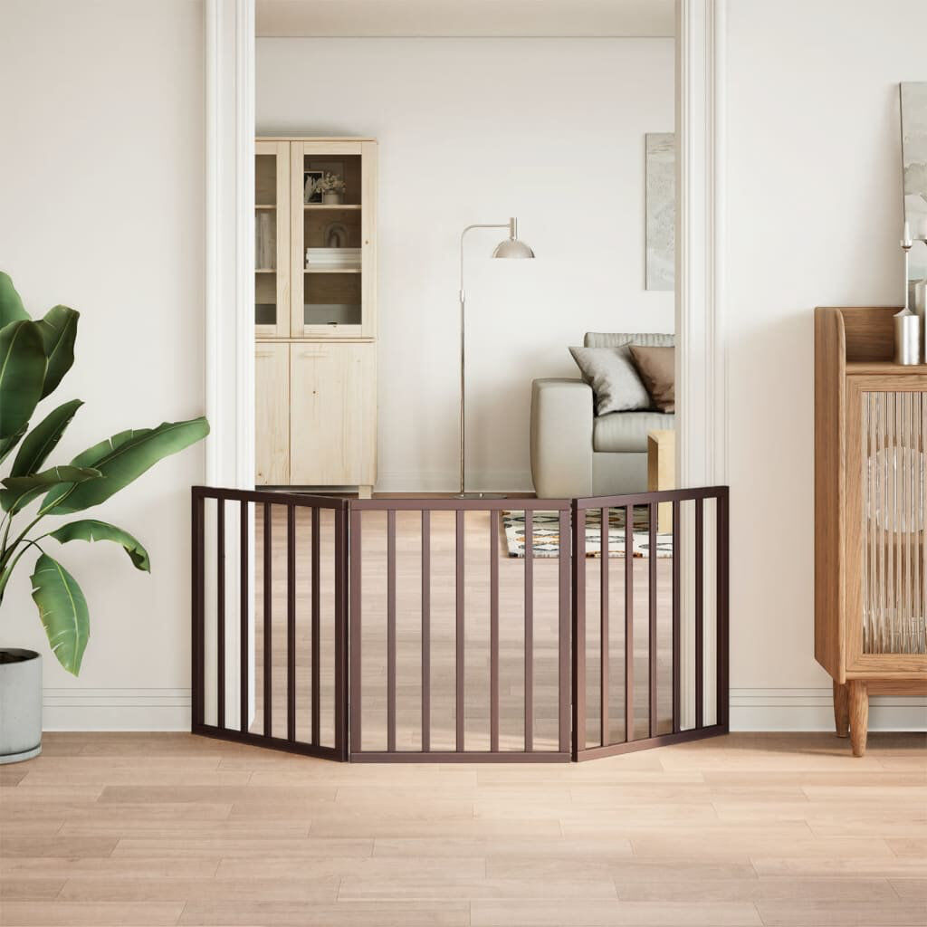 Archie & Oscar Wyanet Solid Wood Dog House Door Brown 60cm H x 150cm W x 2cm D