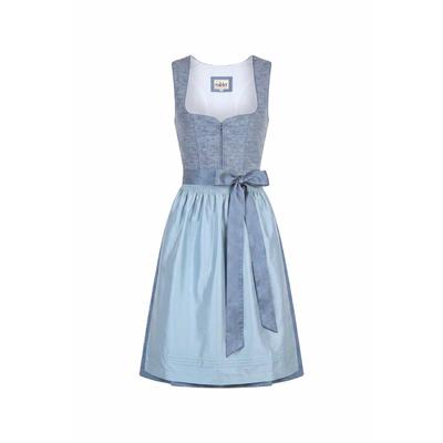 Dirndl NÜBLER "Dirndl midi Kira", Damen, Gr. 34, EURO, blau, Obermaterial: 98% Polyester PES. 2% Elasthan EL., Kleider