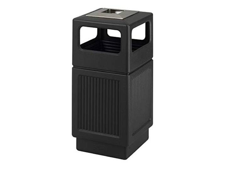 Safco Canmeleon Mülleimer, 100 l, für den Innen- und Außenbereich, langlebiger und wetterbeständiger kommerzieller Mülleimer mit Aschenbecher, Schwarz